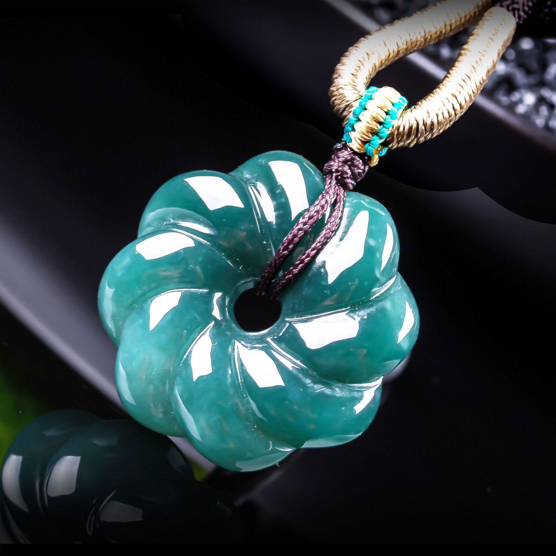 Jewelry & Watches Vitopoulos Reviews - 천연 버마산 비취 꽃 모양 펜던트