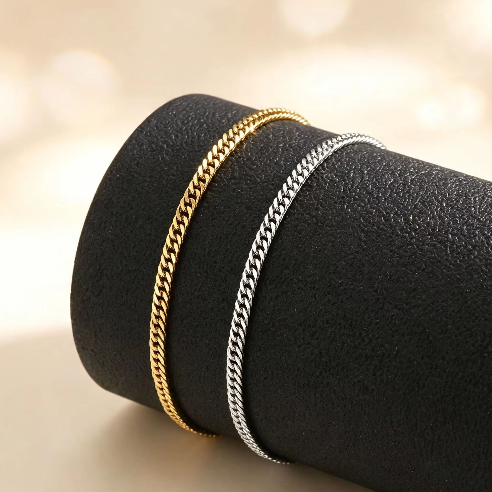 Jc Jewelry & Watches Photos - 여성용 얇은 쿠바 스타일 발찌, 스테인리스