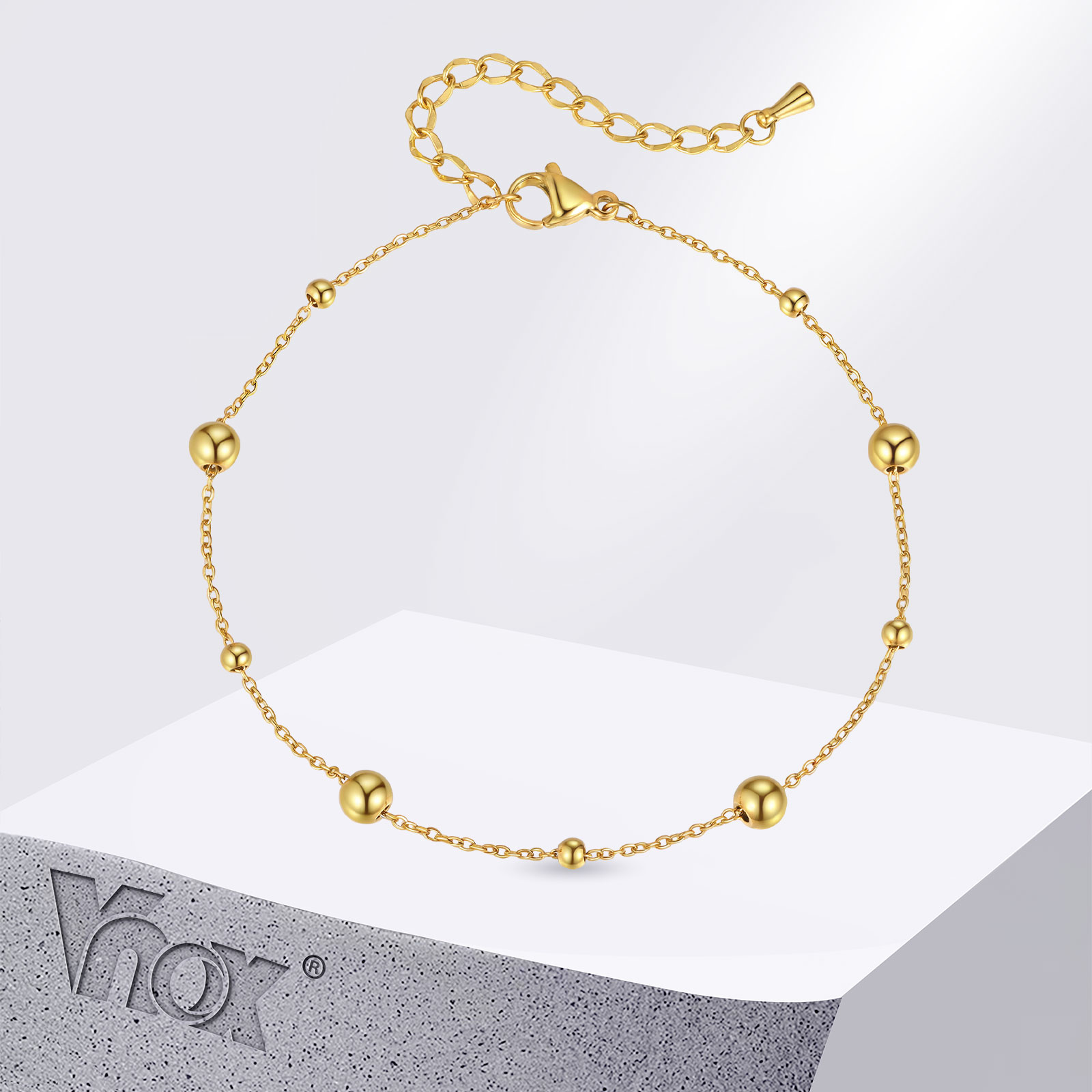 Jc Jewelry & Watches Photos - Vnox 스테인레스 스틸 작은 구슬 발찌,