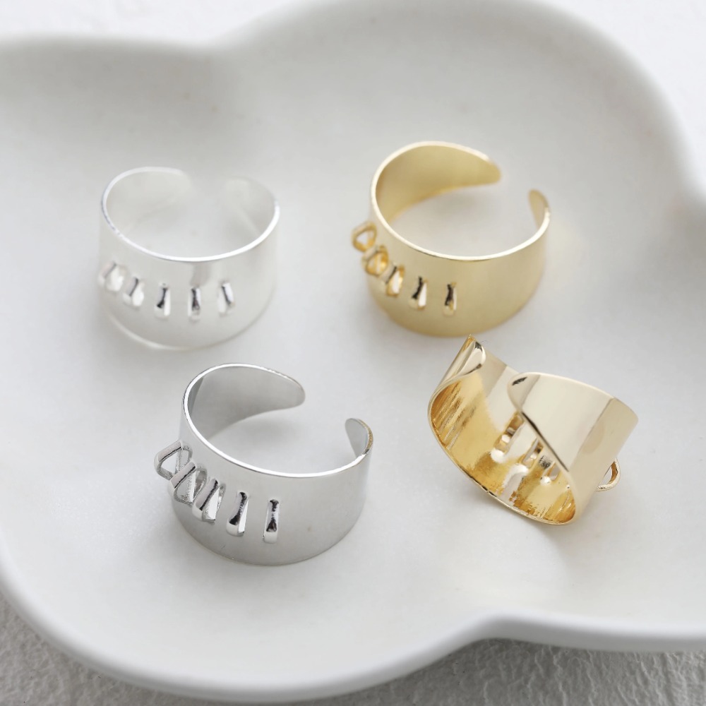 Gold Plated Ring - 보석에 대 한 교수형 구멍이 있는