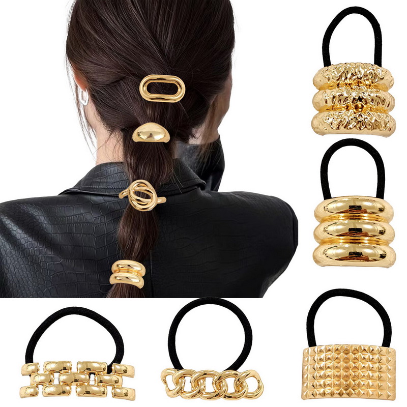 Shop Jewelry & Watches Near Me - 2024 패션 펑크 메탈 헤어 고무