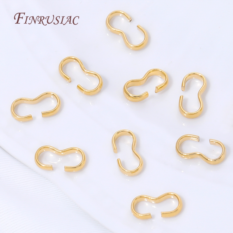 Gold Plated Ring - 18K 금도금 오픈 S형 후크 클래스프,