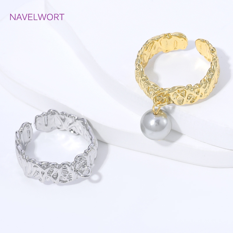 Gold Plated Ring - 18K 금도금 황동 스트라이프 오픈 링
