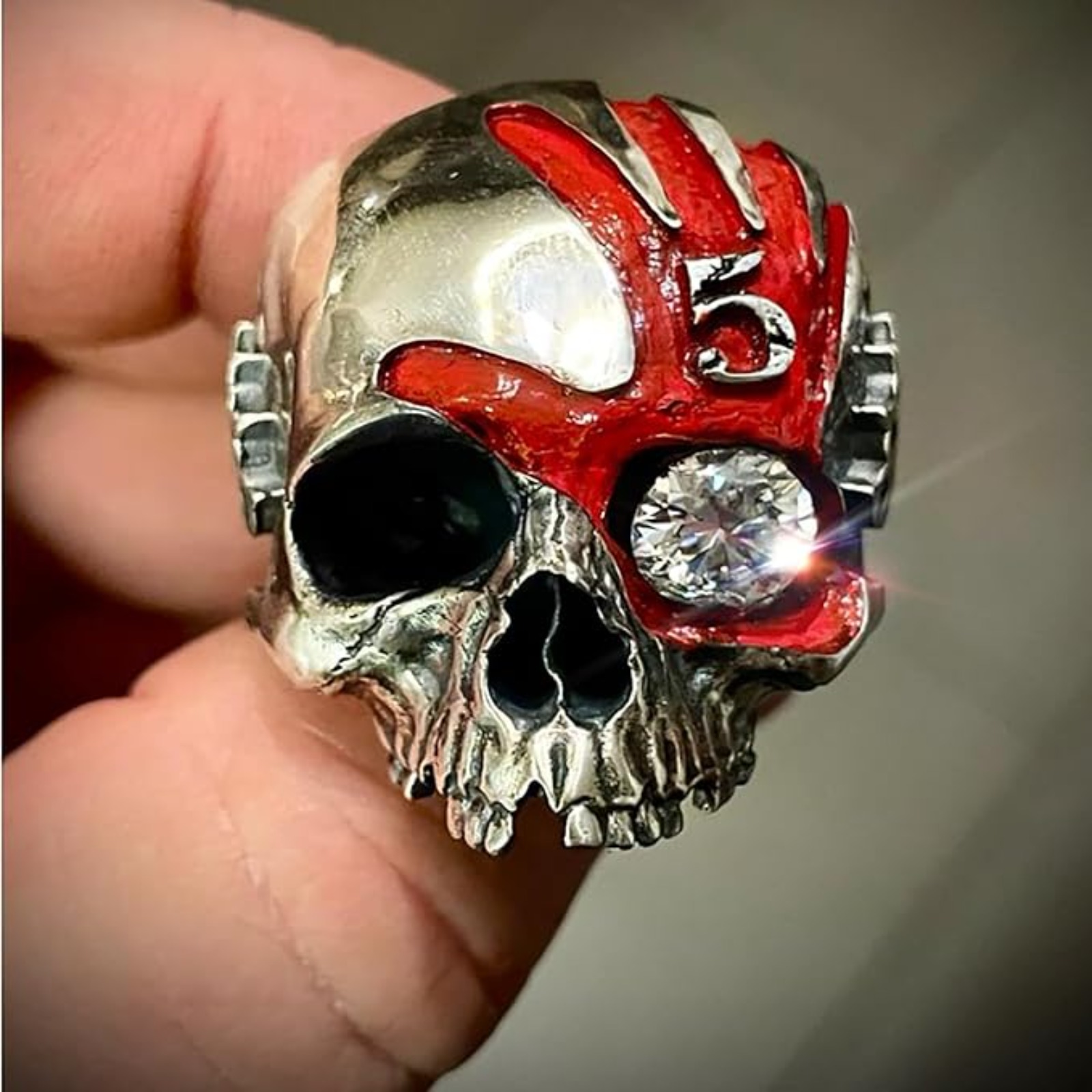 Gothic Skull Ring - 파이브 핑거스 펀치 스컬 링, 빈티지