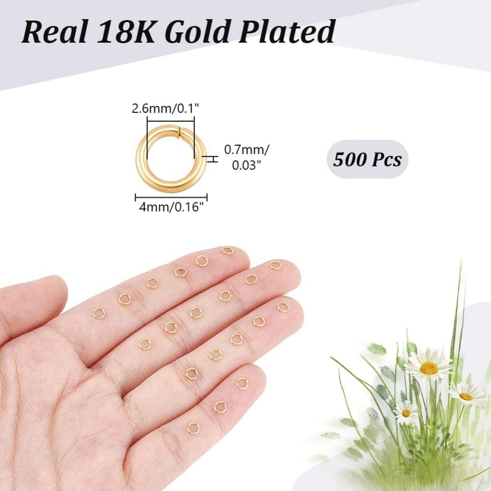 약 500pcs 4mm 골드 점프 링 오픈 점프 링 3 - Gold Plated Ring 리뷰 및 가격
