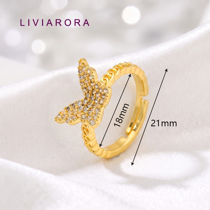 1/2/4Pcs 18K 금도금 황동 지르콘 나비 손가락 - Gold Plated Ring 리뷰 및 가격