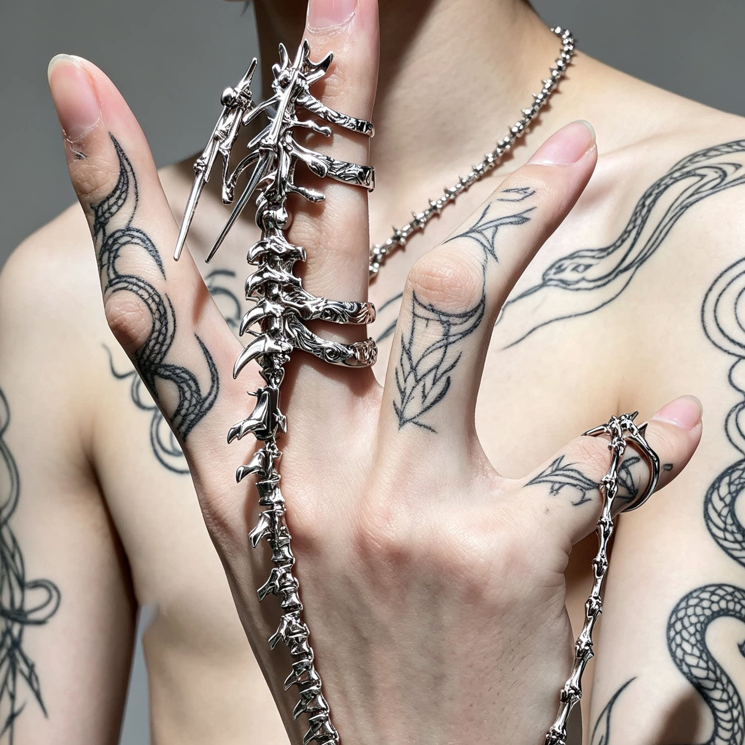 펑크 고딕 해골 뼈 손목 장식 서브컬쳐 스켈레톤 일체형 - Gothic Skull Ring 리뷰 및 가격