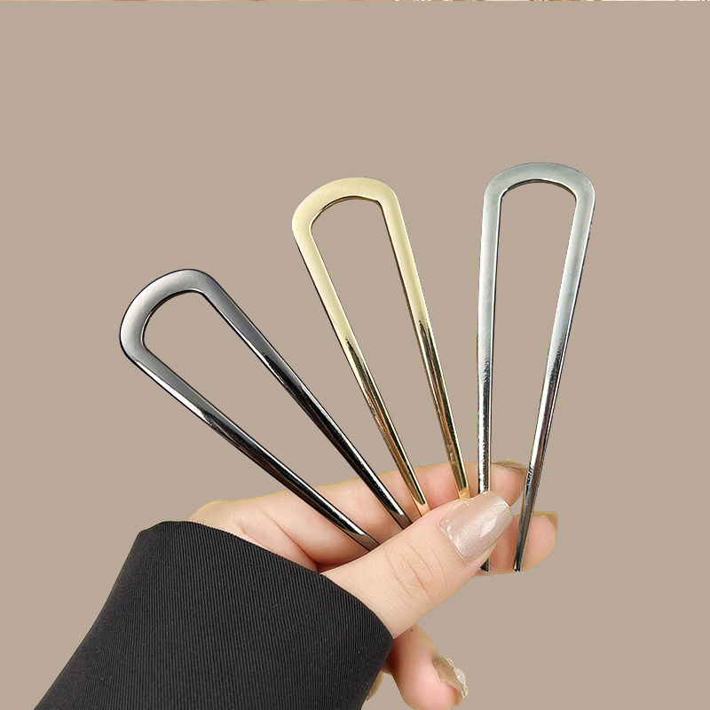 간단한 U 자형 헤어 포크 머리핀 금속 헤어 스틱 기하 - Shop Jewelry & Watches Near Me 리뷰 및 가격
