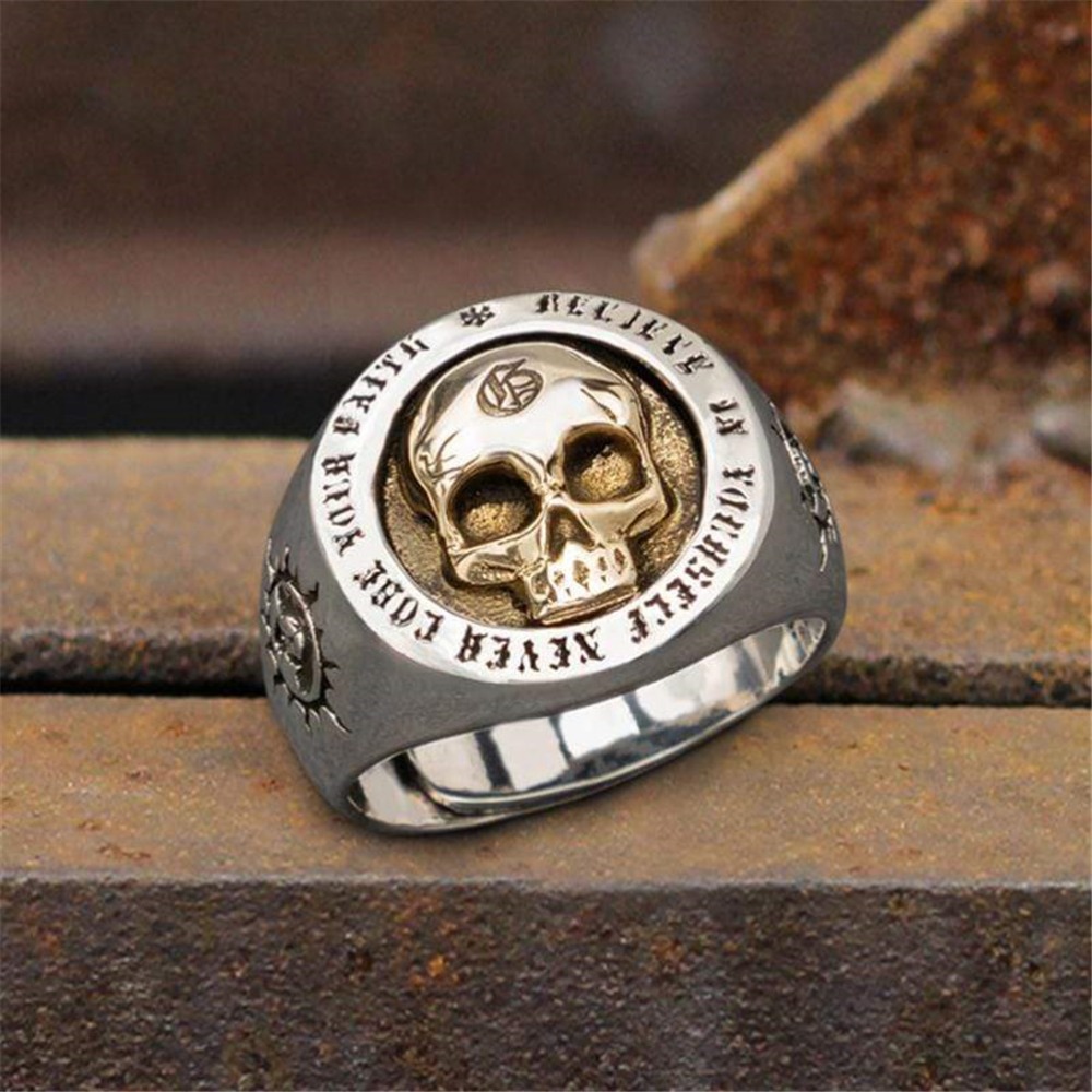 S925 스털링 실버 패션 남성과 여성의 해골 반지 고 - Gothic Skull Ring 리뷰 및 가격