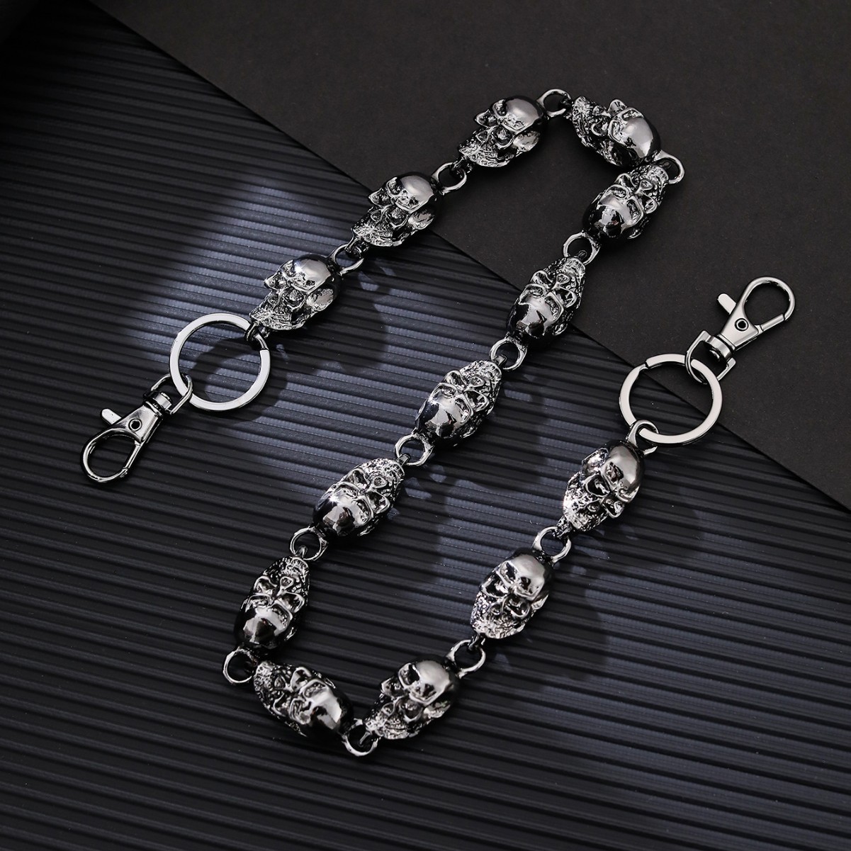 해골 열쇠고리 지갑 체인, 펑크 고딕 메탈 청바지 키링 - Gothic Skull Ring 리뷰 및 가격