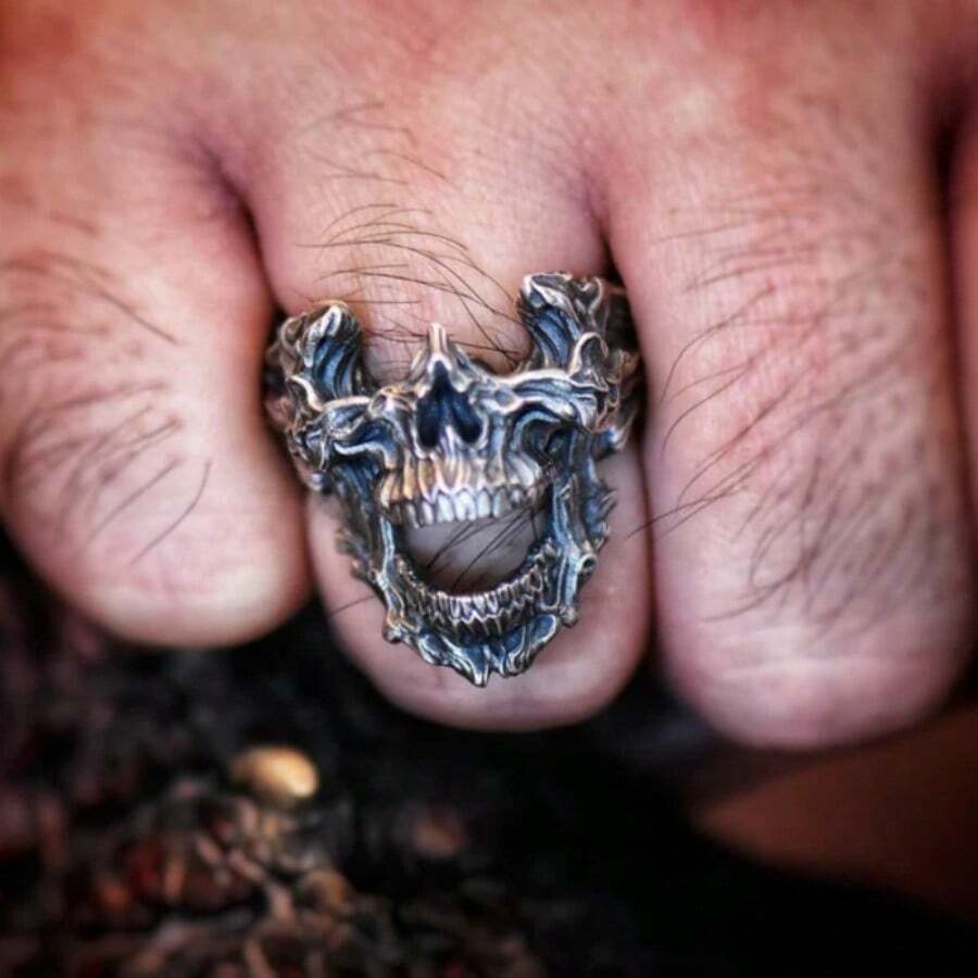빈티지 고딕 데스 스컬 마스크 링 불규칙 입구 디몬 검 - Gothic Skull Ring 리뷰 및 가격