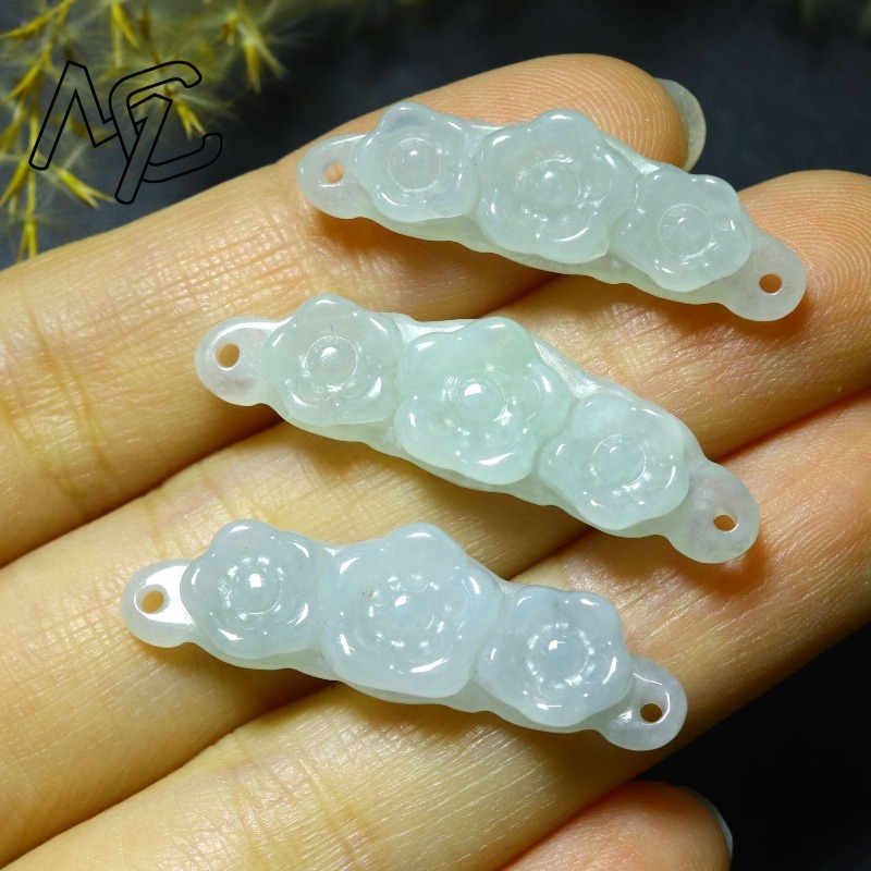 1pc 천연 경옥 에메랄드 꽃 핸드 카드 DIY 액세서 - Jewelry & Watches Vitopoulos Reviews 리뷰 및 가격