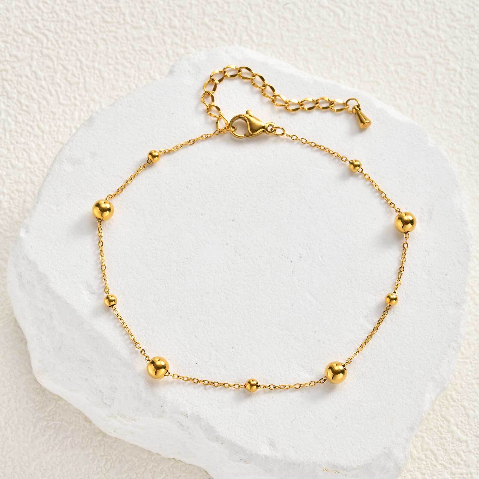 Vnox 스테인레스 스틸 작은 구슬 발찌, 간단한 골드 - Jc Jewelry & Watches Photos 리뷰 및 가격
