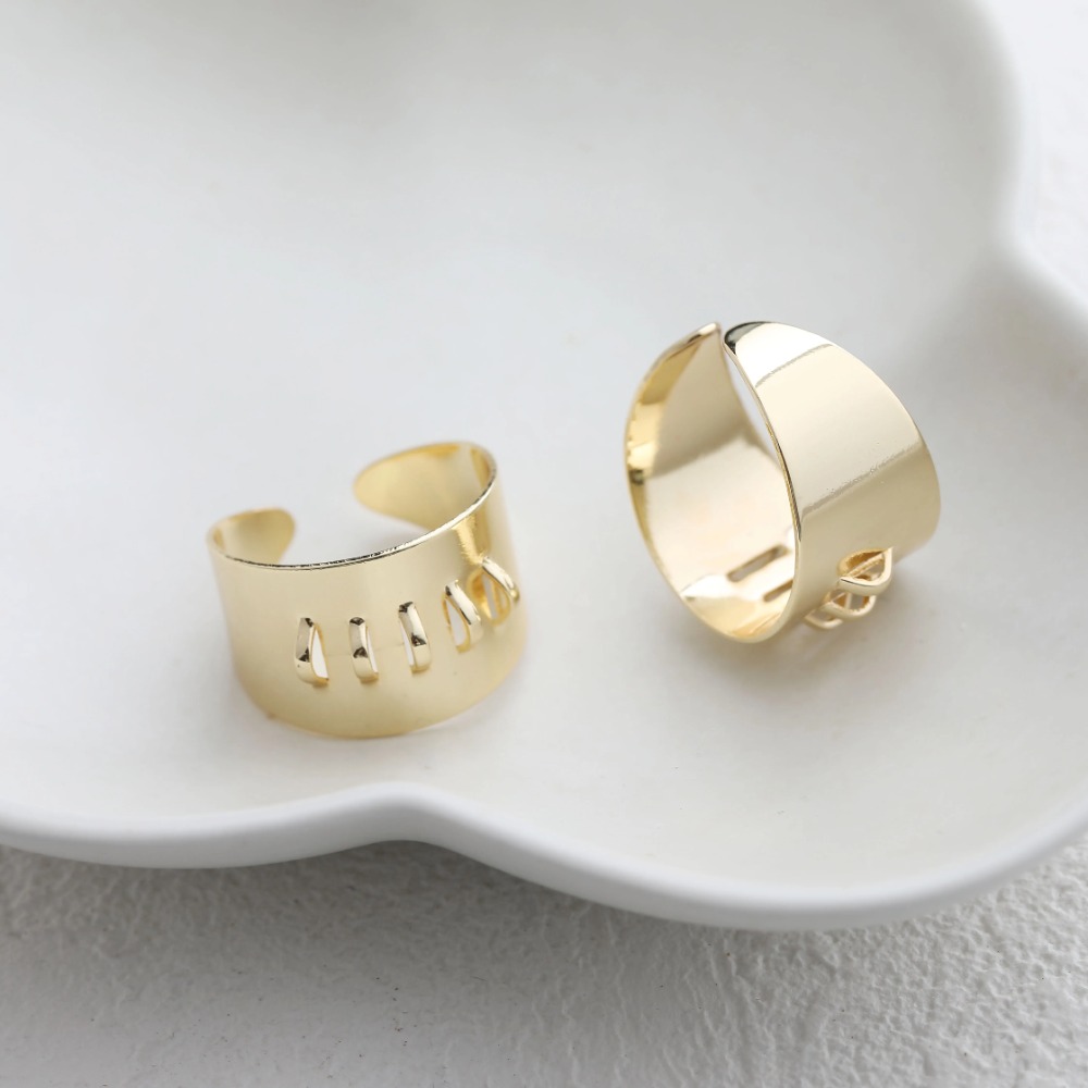 보석에 대 한 교수형 구멍이 있는 4PCS 황동 반지  - Gold Plated Ring 리뷰 및 가격