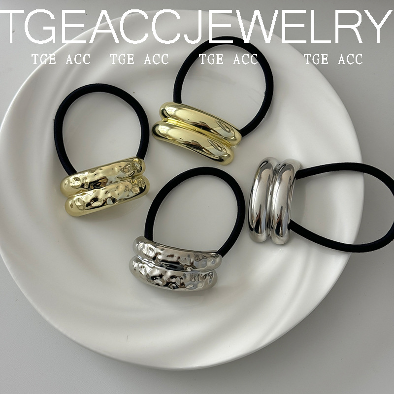 2024 패션 펑크 메탈 헤어 고무 밴드, 여성용 신축 - Shop Jewelry & Watches Near Me 리뷰 및 가격