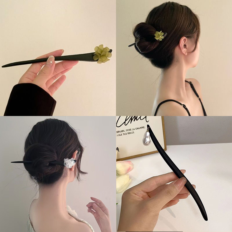 빈티지 중국 스타일 나무 꽃 머리 스틱 여성을위한 진주 - Shop Jewelry & Watches Near Me 리뷰 및 가격