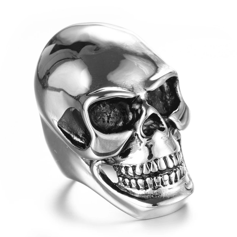 새로운 멋진 남성 소년 고딕 펑크 블랙 실버 컬러 골드 - Gothic Skull Ring 리뷰 및 가격