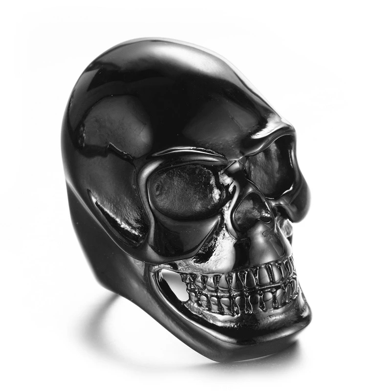 새로운 멋진 남성 소년 고딕 펑크 블랙 실버 컬러 골드 - Gothic Skull Ring 리뷰 및 가격