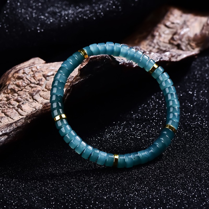 천연 비취 블루 워터 주판 비즈 스페이서 팔찌 고급 품 - Jewelry & Watches Vitopoulos Reviews 리뷰 및 가격