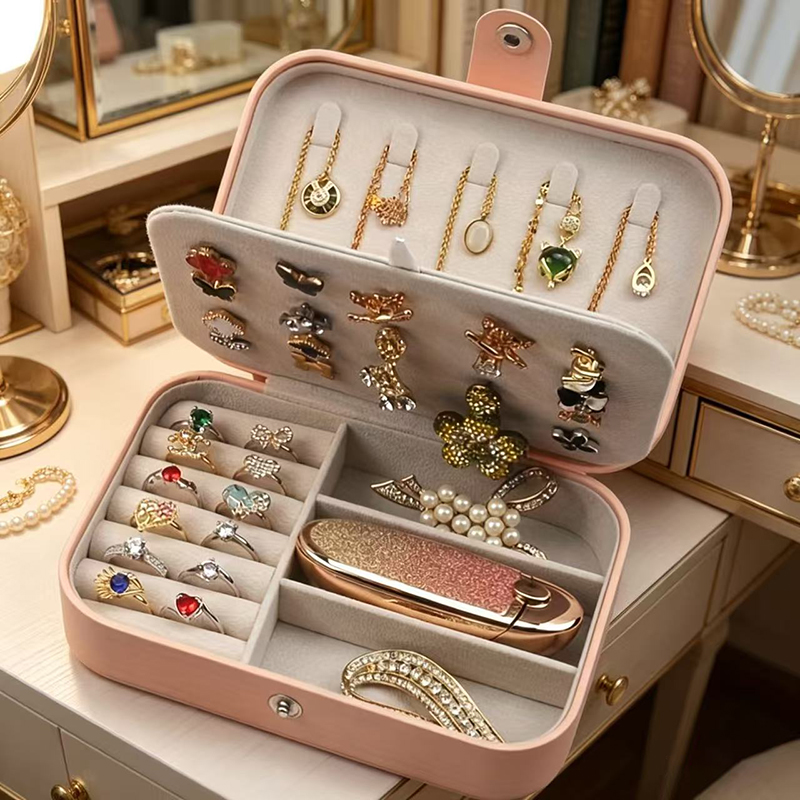 맞춤형 휴대용 버튼식 보석함 여행용 귀걸이 목걸이 반지 - Shop Jewelry & Watches Near Me 리뷰 및 가격