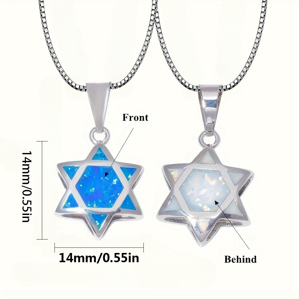 다윗의 별 오팔 펜던트 목걸이 양면 유대교 헥사그램 보 - Jewelry & Watches Vitopoulos Reviews 리뷰 및 가격