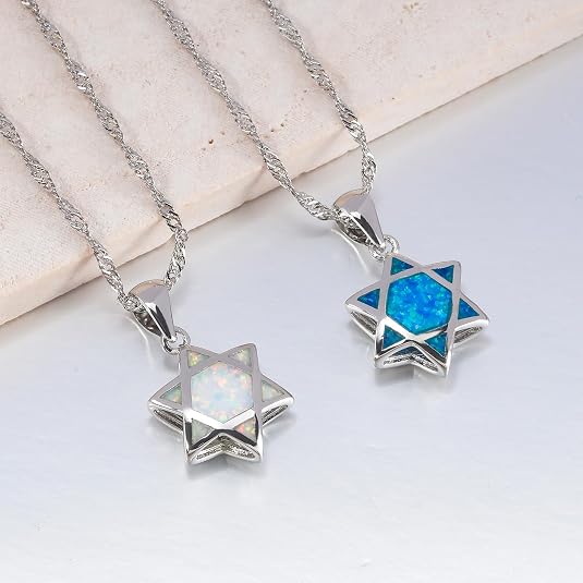 다윗의 별 오팔 펜던트 목걸이 양면 유대교 헥사그램 보 - Jewelry & Watches Vitopoulos Reviews 리뷰 및 가격