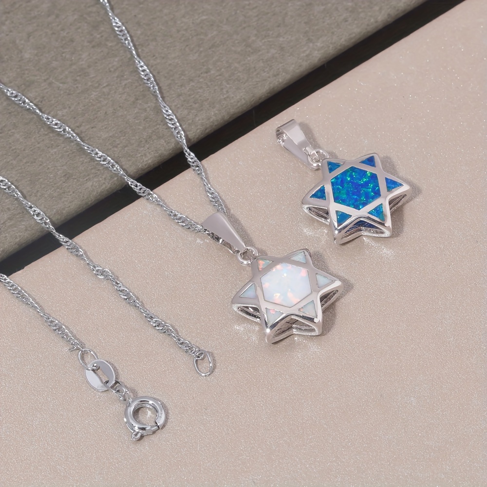 다윗의 별 오팔 펜던트 목걸이 양면 유대교 헥사그램 보 - Jewelry & Watches Vitopoulos Reviews 리뷰 및 가격