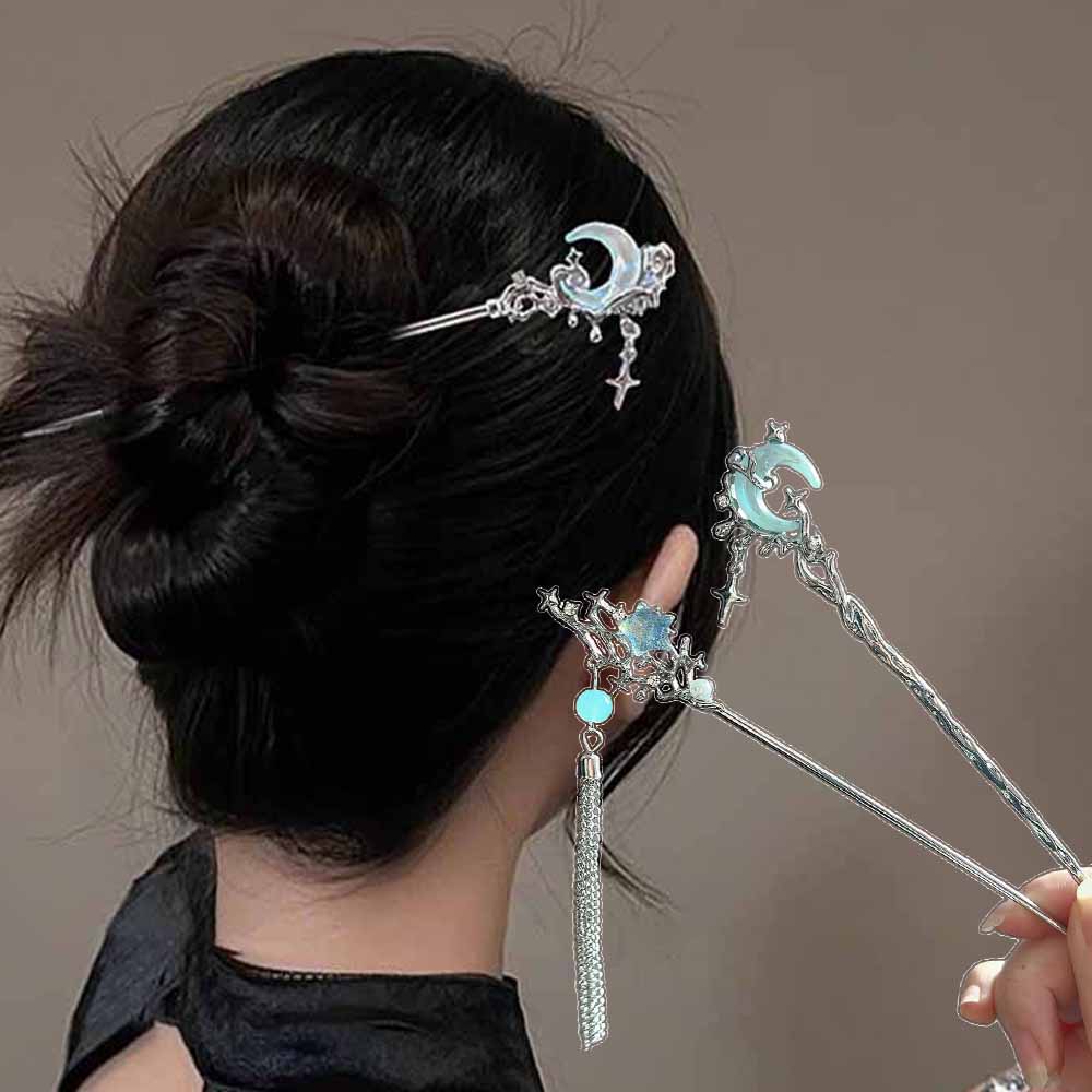 문스톤 스타 문 헤어 스틱 메탈 브랜치 헤어핀 헤어 포 - Shop Jewelry & Watches Near Me 리뷰 및 가격