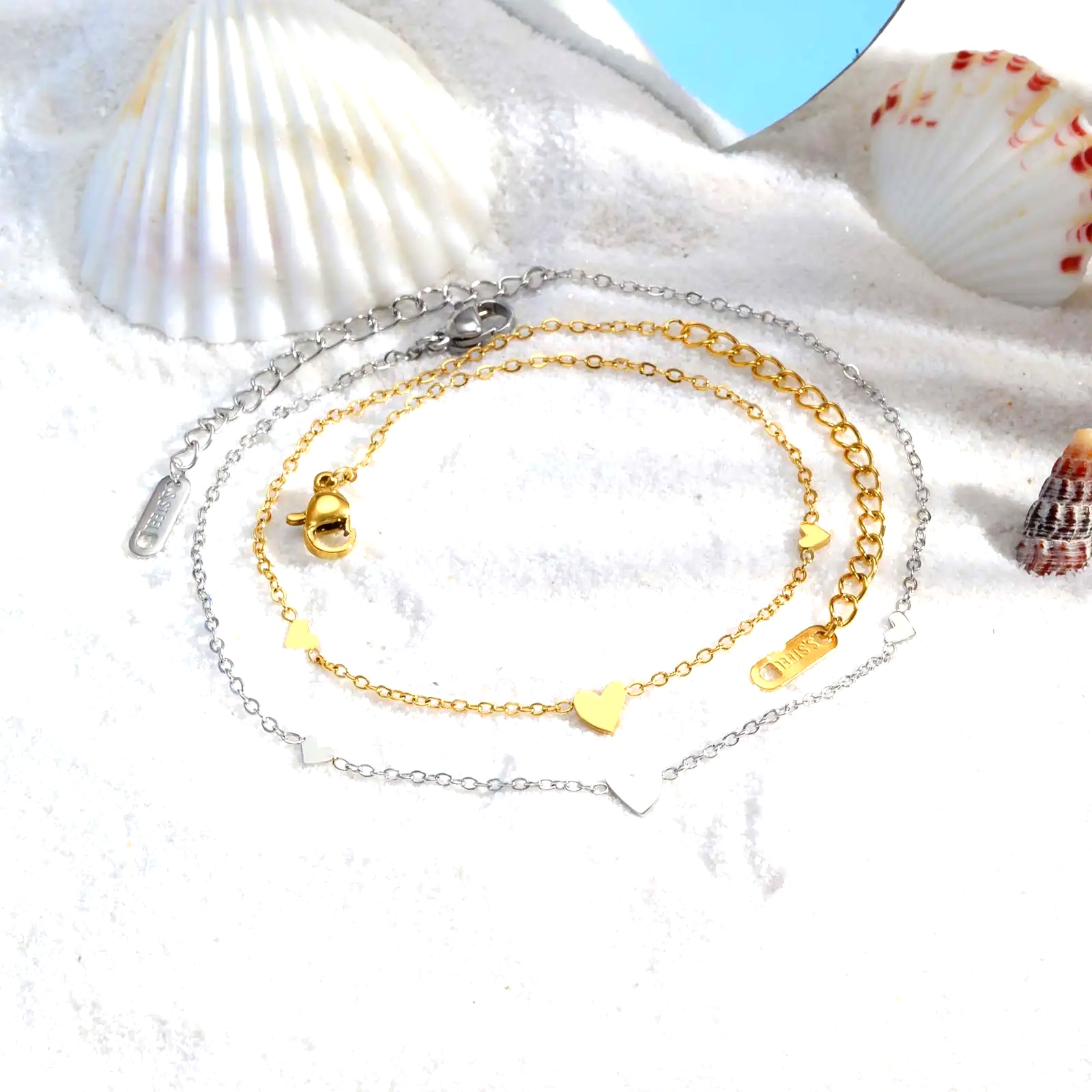 여성용 스테인레스 스틸 하트 발찌, 금도금 섬세한 발찌 - Jc Jewelry & Watches Photos 리뷰 및 가격
