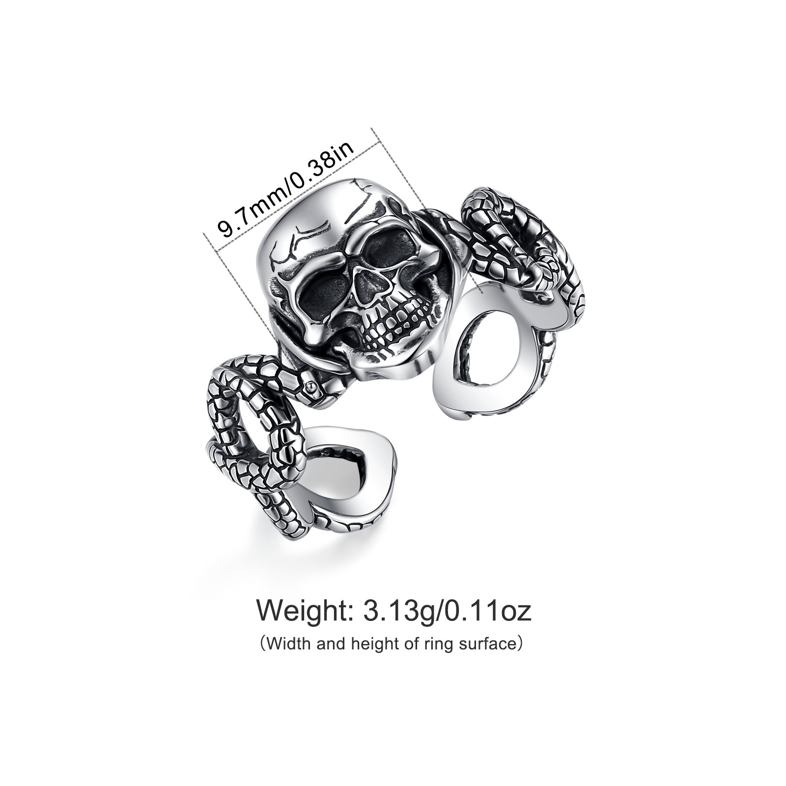 AEONSLOVE 925 스털링 실버 조절 가능한 해골 - Gothic Skull Ring 리뷰 및 가격