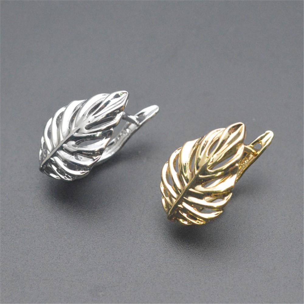 1/2개 18K 금도금 황동 잎 모양 속이 빈 패션 귀 - Gold Plated Ring 리뷰 및 가격