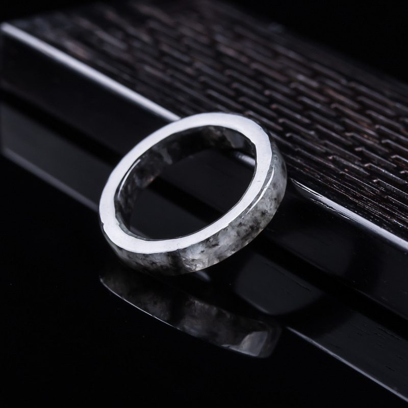 천연 A급 버마산, 블랙 제이디트 아이스 타입 반지,  - Jewelry & Watches Vitopoulos Reviews 리뷰 및 가격