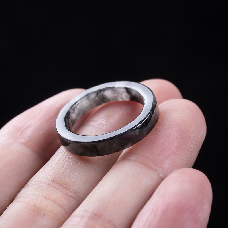 천연 A급 버마산, 블랙 제이디트 아이스 타입 반지,  - Jewelry & Watches Vitopoulos Reviews 리뷰 및 가격