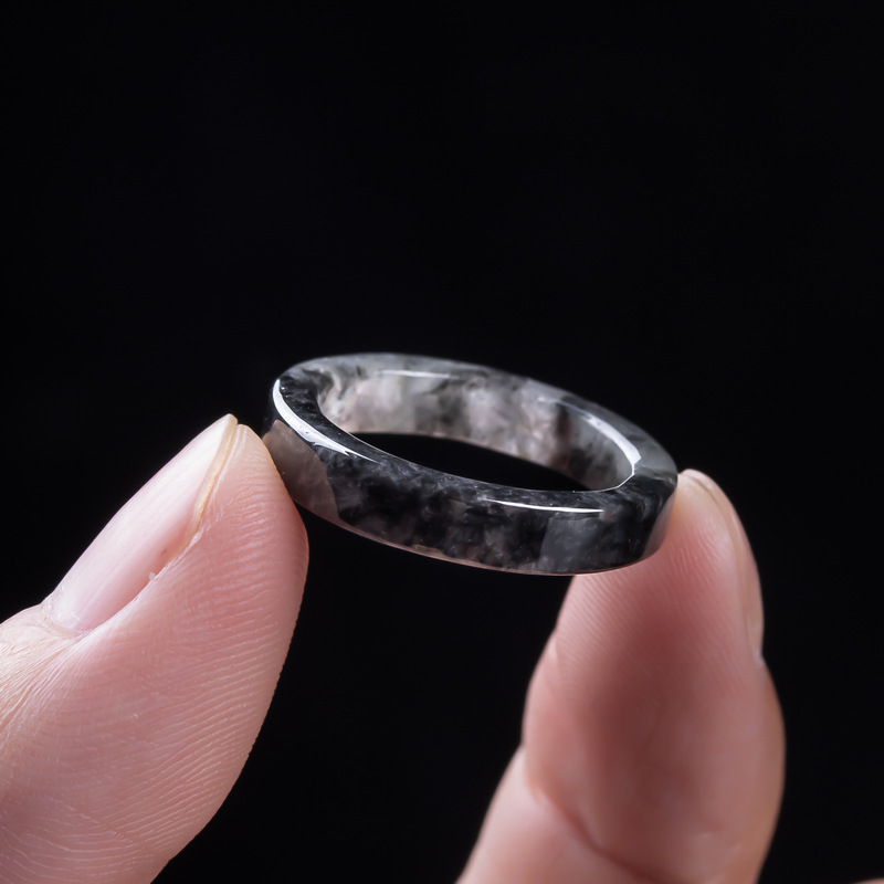 천연 A급 버마산, 블랙 제이디트 아이스 타입 반지,  - Jewelry & Watches Vitopoulos Reviews 리뷰 및 가격